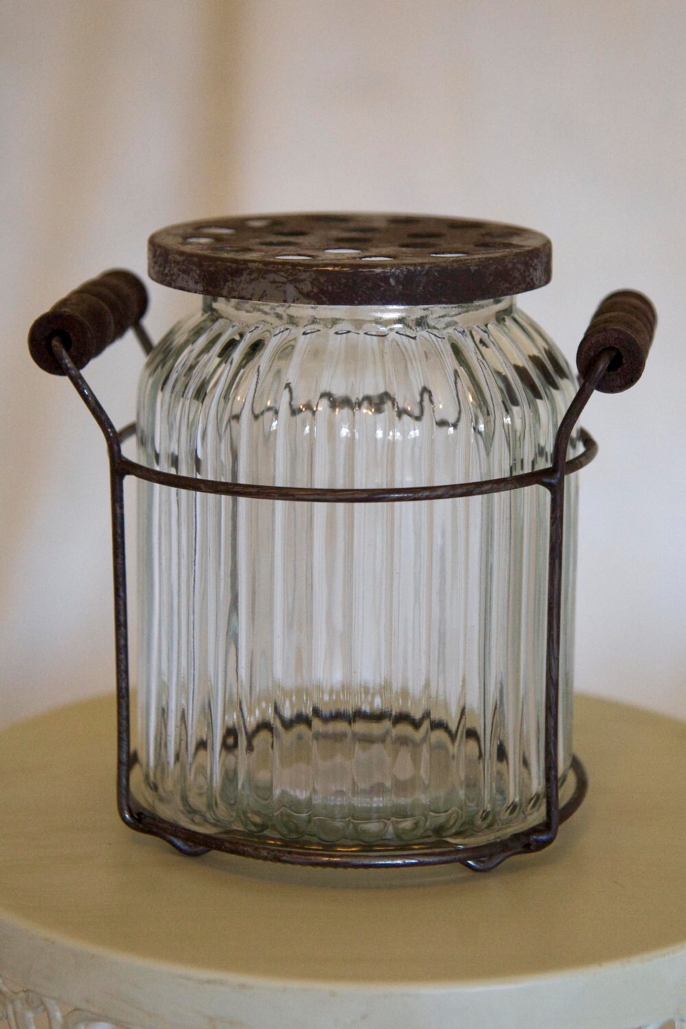 Vintage Style Glass Potpourri Jar with Stand / by