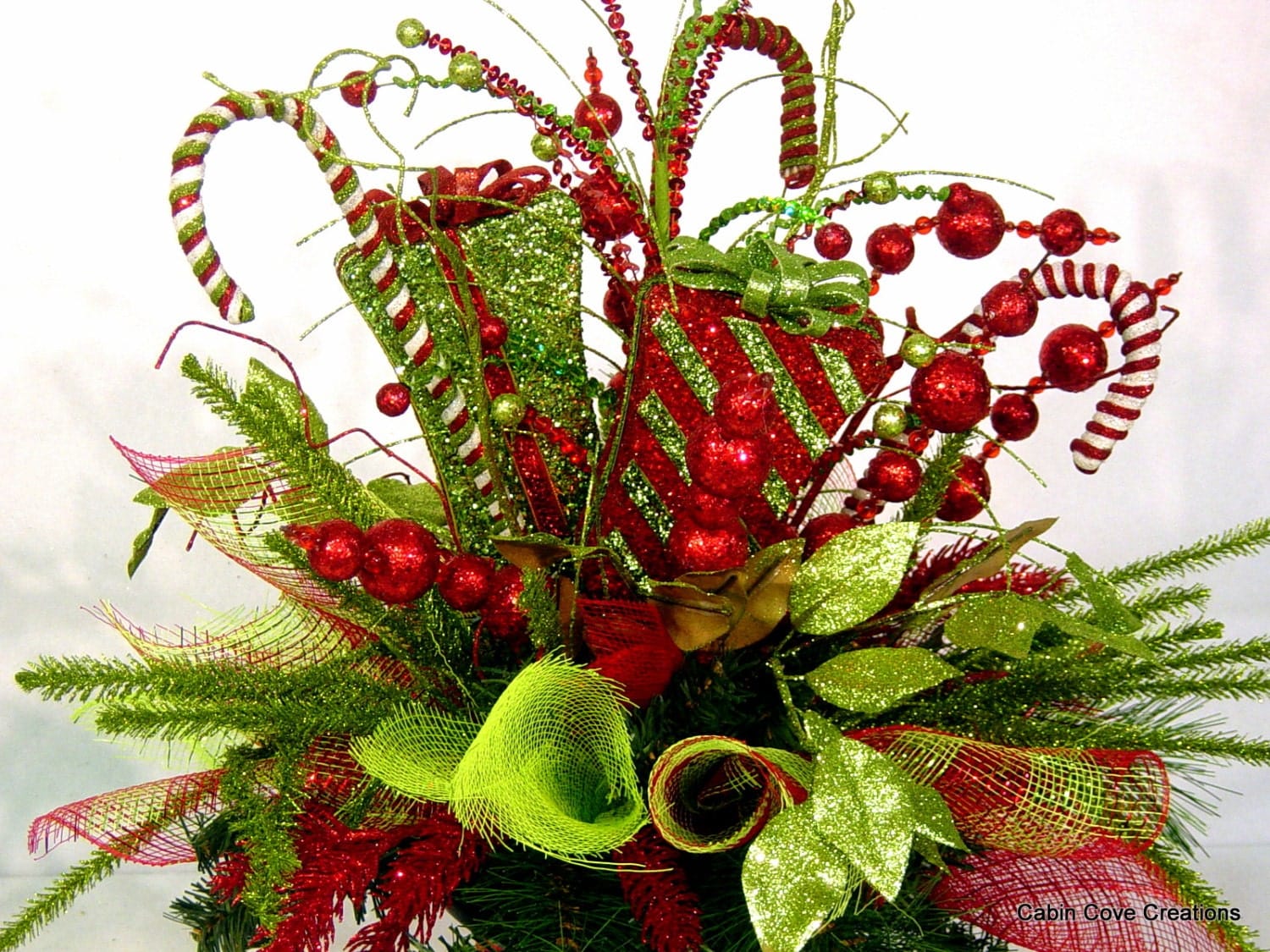 Christmas Top Hat Centerpiece Floral Arrangement Holiday New