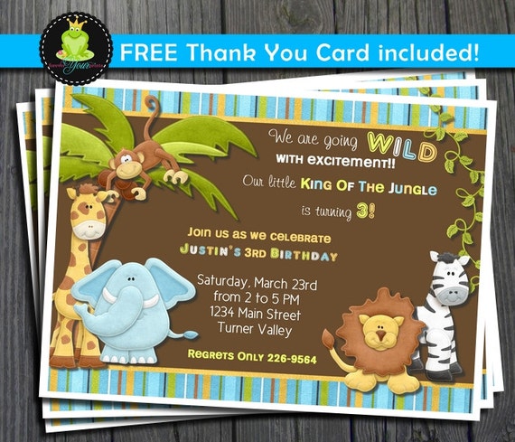 Jungle Birthday Invitation - Jungle Party Invite Il_570xn