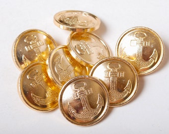 Lot of 8 vintage Soviet Russian navy uniform buttons.
