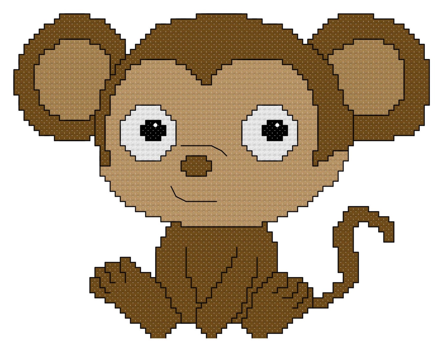 Monkey Cross Stitch Pattern PDF File Instant Download X
