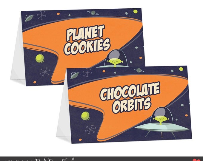 Alien, Space Ship, Outer Space Themed Ziploc Bag topper, Print your own, Digital File, Instant download