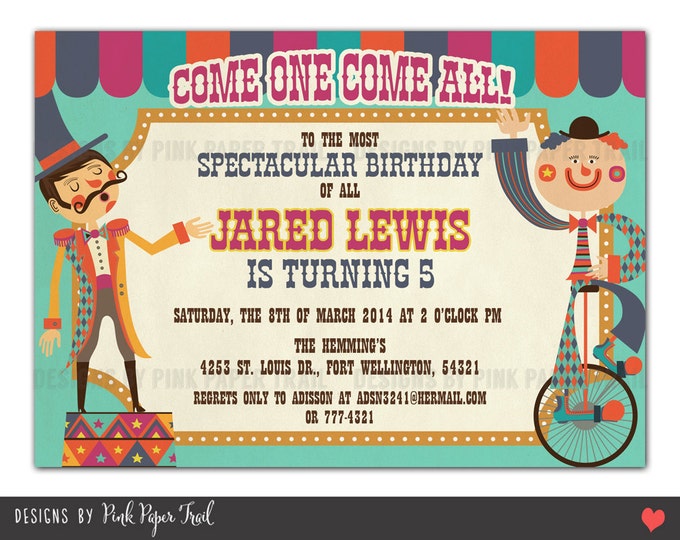 Circus Carnival Themed Food Tent Card, Big Top, I will customize for you, Print your own