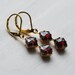 Ruby Red Deco Jewel Earrings ... Wine Burgundy Dark Red Glass Vintage Jewel