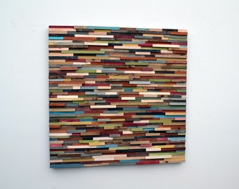 Abstract Painting on Wood - Reclaimed Wood Art Sculpture - Modern Wall Art