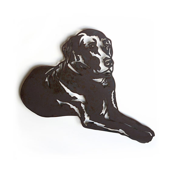 Labrador Retriever metal wall art 18 wide dog