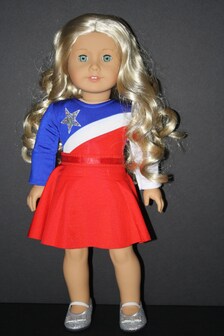 American Girl 18 Inch Doll Red, White and Blue Gymnastic Outfit ...