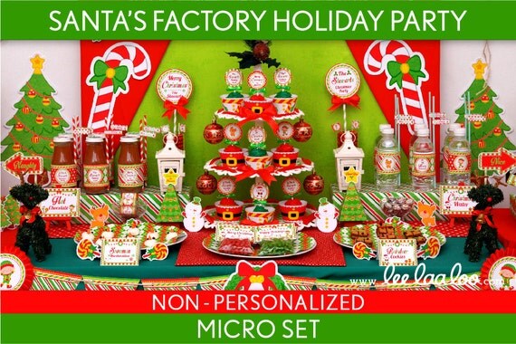 Santa’s Factory Holiday Party Package Collection Set Micro NonPersonalized Printable // Santa’s Factory - H3Nz1 Il_570xn