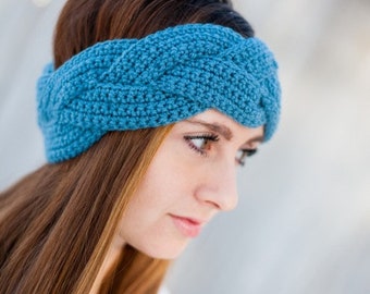 Braided Crochet Earwarmer - Braided Crochet Headband - Custom Options Available