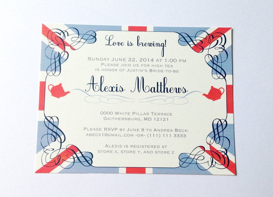 English Tea Party Invitations 2