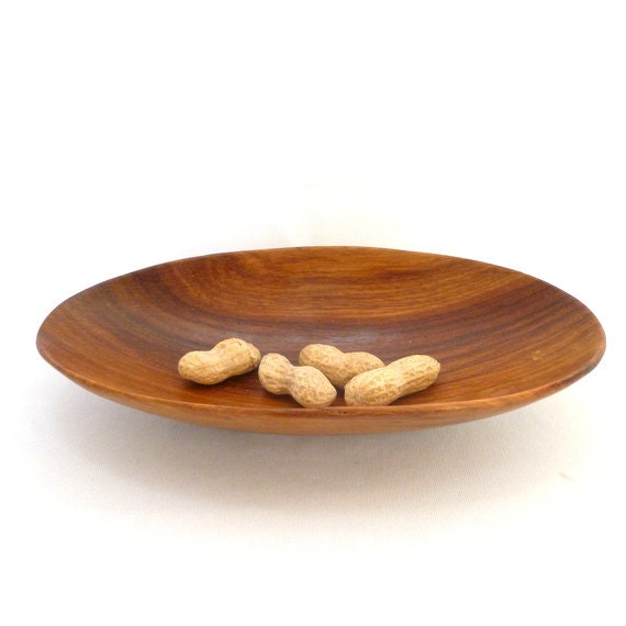VINTAGE TEAK BOWL/ Small oval party bowl by orangedoorvintage