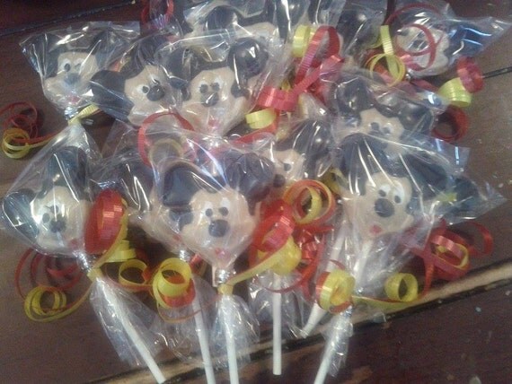 12 Mickey Mouse Chocolate Lollipop Favor Il_570xn
