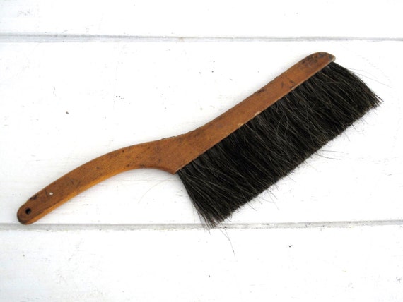 Horse Hair Brush with Wood Handle Long by SnapshotVintage on Etsy