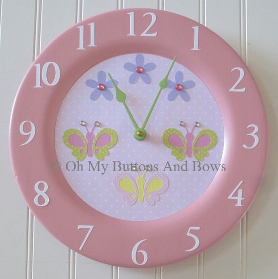 Childrens Clocks . Wall Clocks. Custom Clocks. Nursery Clocks