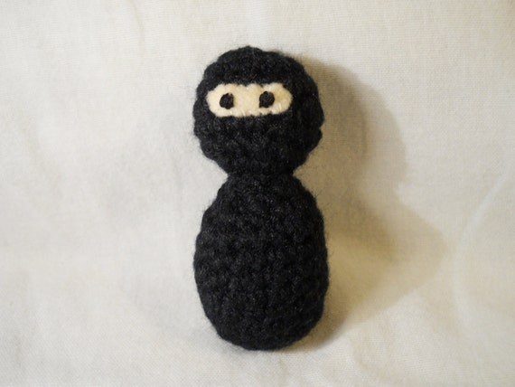 Ninja doll amigurumi black crochet