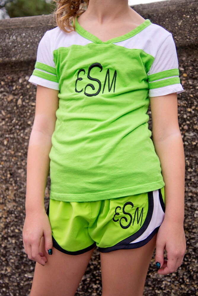 MONOGRAMMED YOUTH Running Shorts Youth Size Shorts Girls