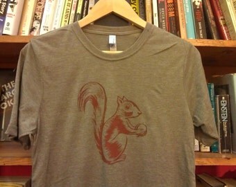 Sneaky Squirrel Screen Printed T-Shirt Cute Tandy
