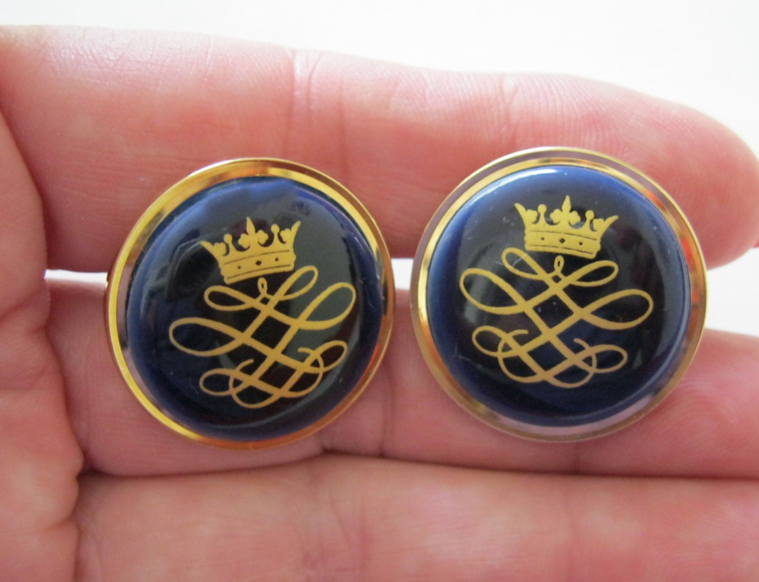Swank Cufflinks Royal Copenhagen Porcelain NOS in Box