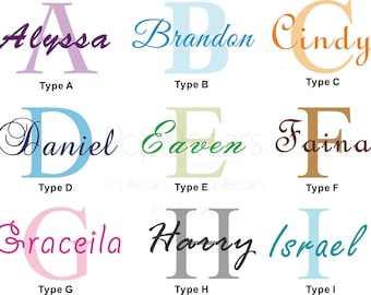 Monogram Wall Decal Removable Vinyl Letters - Personalized Name Decal - Free Squeegee and Color Change -Baby Nursery Monogram Wall Decal Art