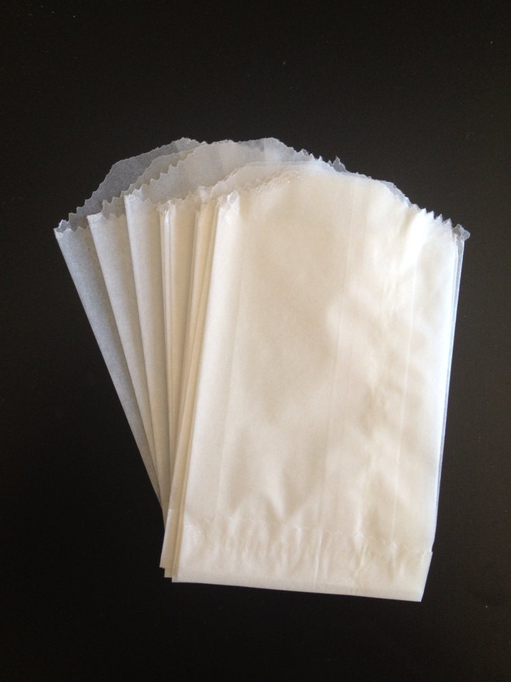 25 Flat Glassine Bags Translucent flat glassine paper bags
