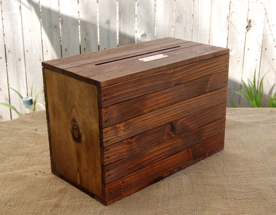 Personalized Wedding Envelope / Gift Card Crate - Stained - Rustic ...