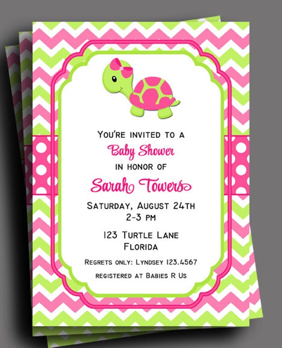 Free Printable Turtle Baby Shower Invitations 6