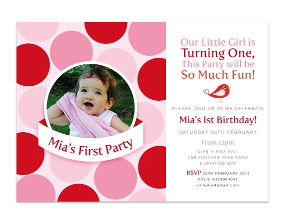 Printable Birthday Party Invitation - Polka Dot Il_570xn
