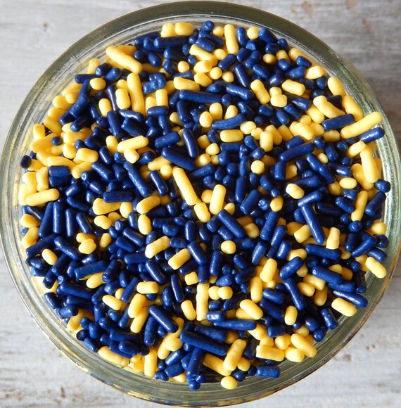 Sprinkles 3 oz Dark Navy Blue and Yellow Jimmies Mix For