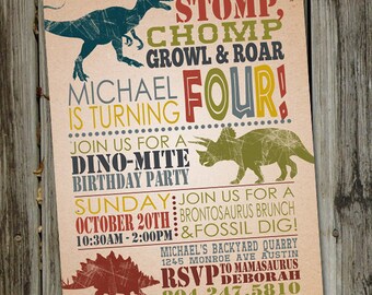 Dinosaur Invitation, Dinosaur Dig, PRINTABLE, Dinosaur Party Invitation, Dinosaur Birthday Invitation