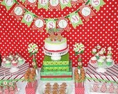 INSTANT DOWNLOAD 70% off Sale DIY Gingerbread Man Christmas Party Printable Deluxe Package Red green lime Il_170x135