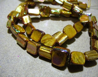 Mother of Pearl Nuggets Tan AB 8mm