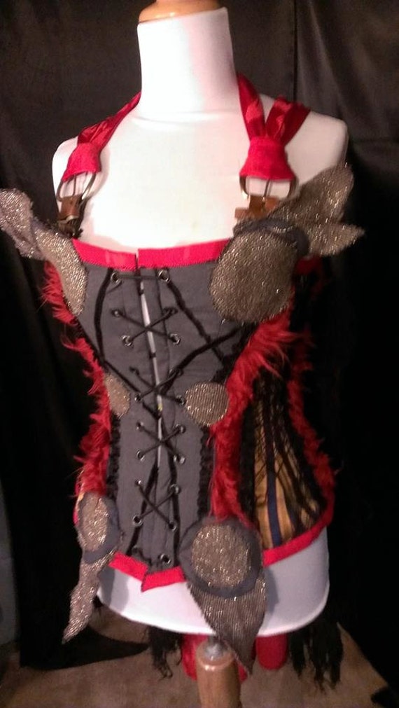 Steampunk Thore Corset with Cape by TheRedAntLLC on Etsy