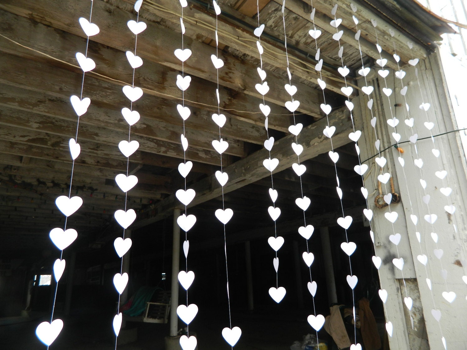 Wedding Curtain / Paper Heart Curtain Garland / by anyoccasionbanners