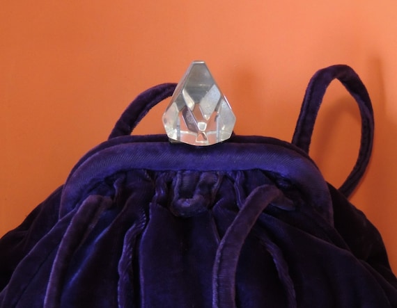 purple velvet purse
