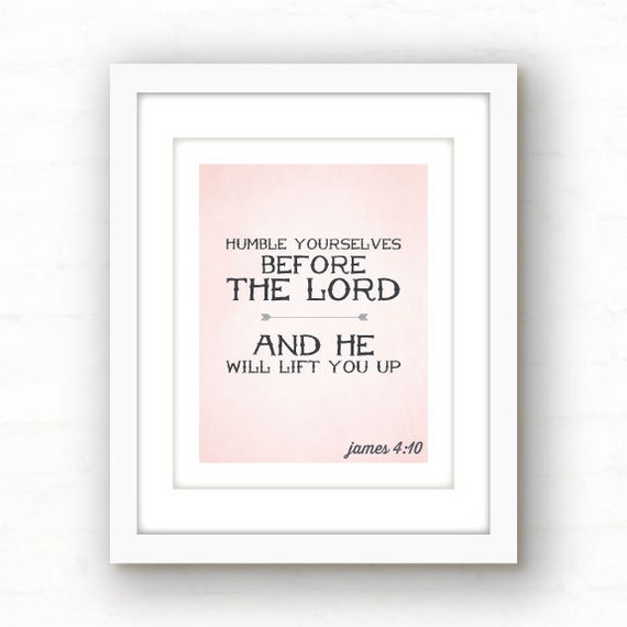 Nursery Art Nursery Bible Verse James 4:10 by PaperFinchDesign