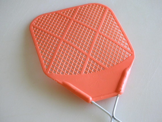 Vintage Fly Swatter Coral Pink Retro by TheBackOfTheBasement