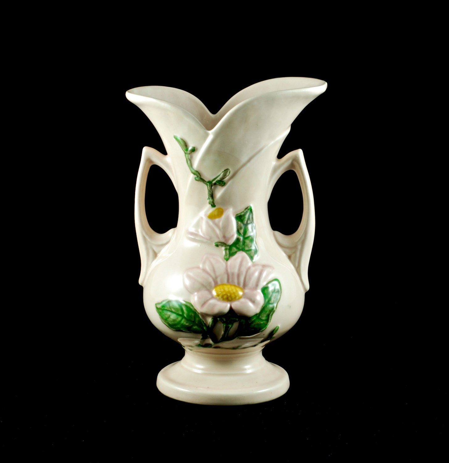 Vintage Hull Art Pottery Magnolia Double Handled