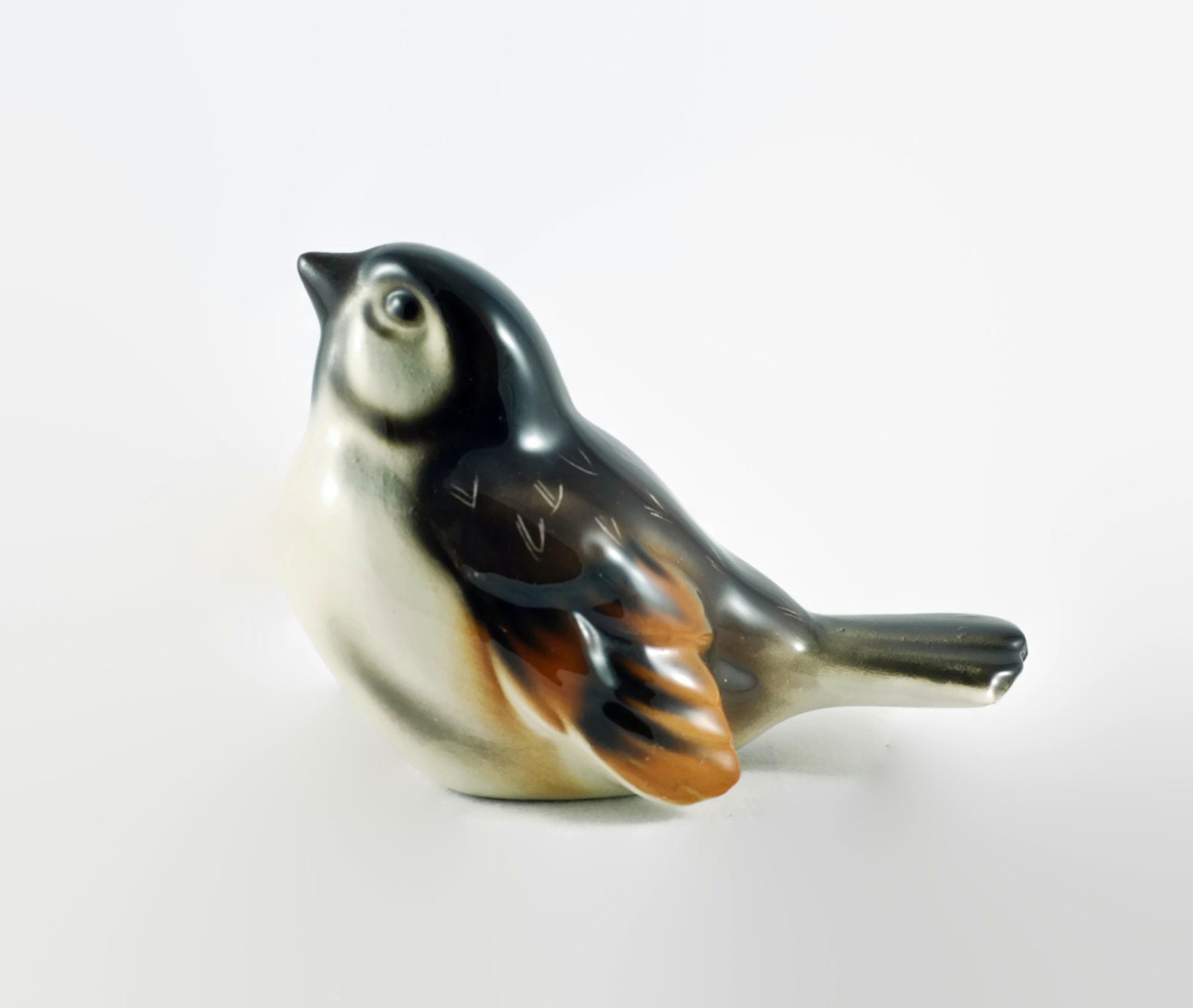 Vintage Wien Keramos Austria Hand Painted Porcelain Sparrow