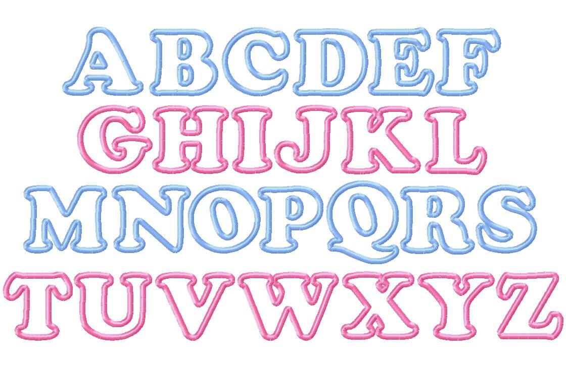 Cute Baby Applique Font Set Machine Embroidery Design