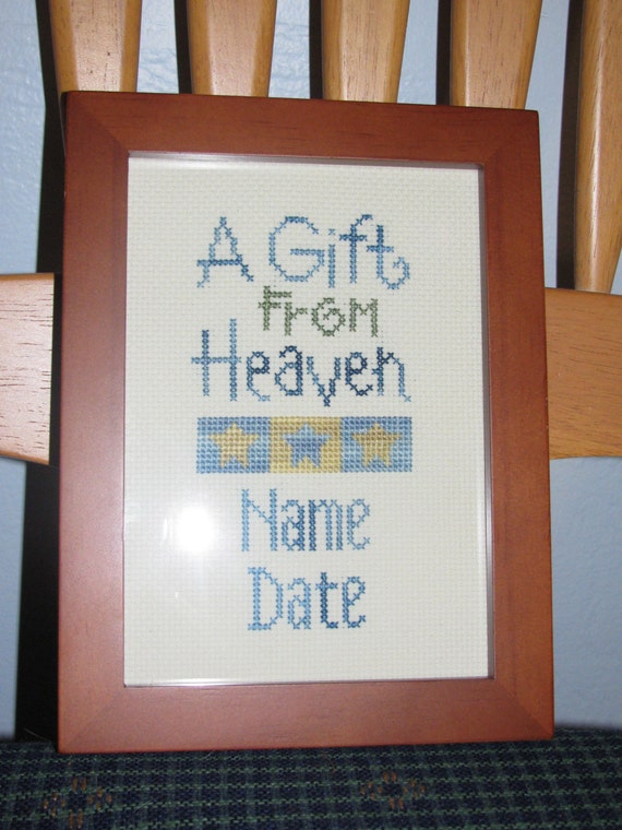 A Gift From Heaven Birth Announcement