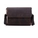 Men's genuine distressed dark brown leather messenger bag