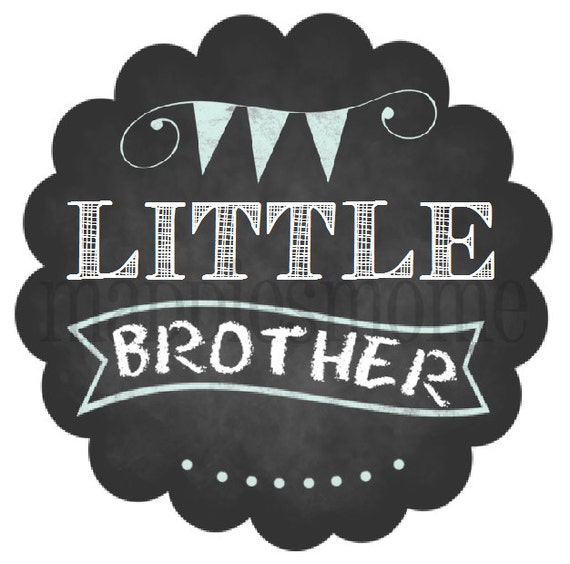 Little Brother DIY Iron on T shirt Transfer Decal Chalkboard