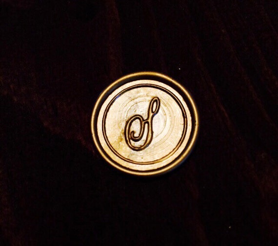 Gold S wax seal sticker by ThePeacocksStash on Etsy