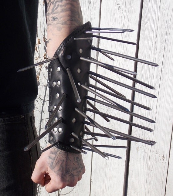 Huge Black Metal Spiked Arm Bracer
