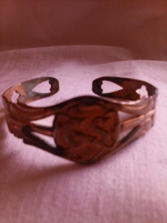 Rare Vintage 1940's Girl Scout Cuff Brass Bracelet