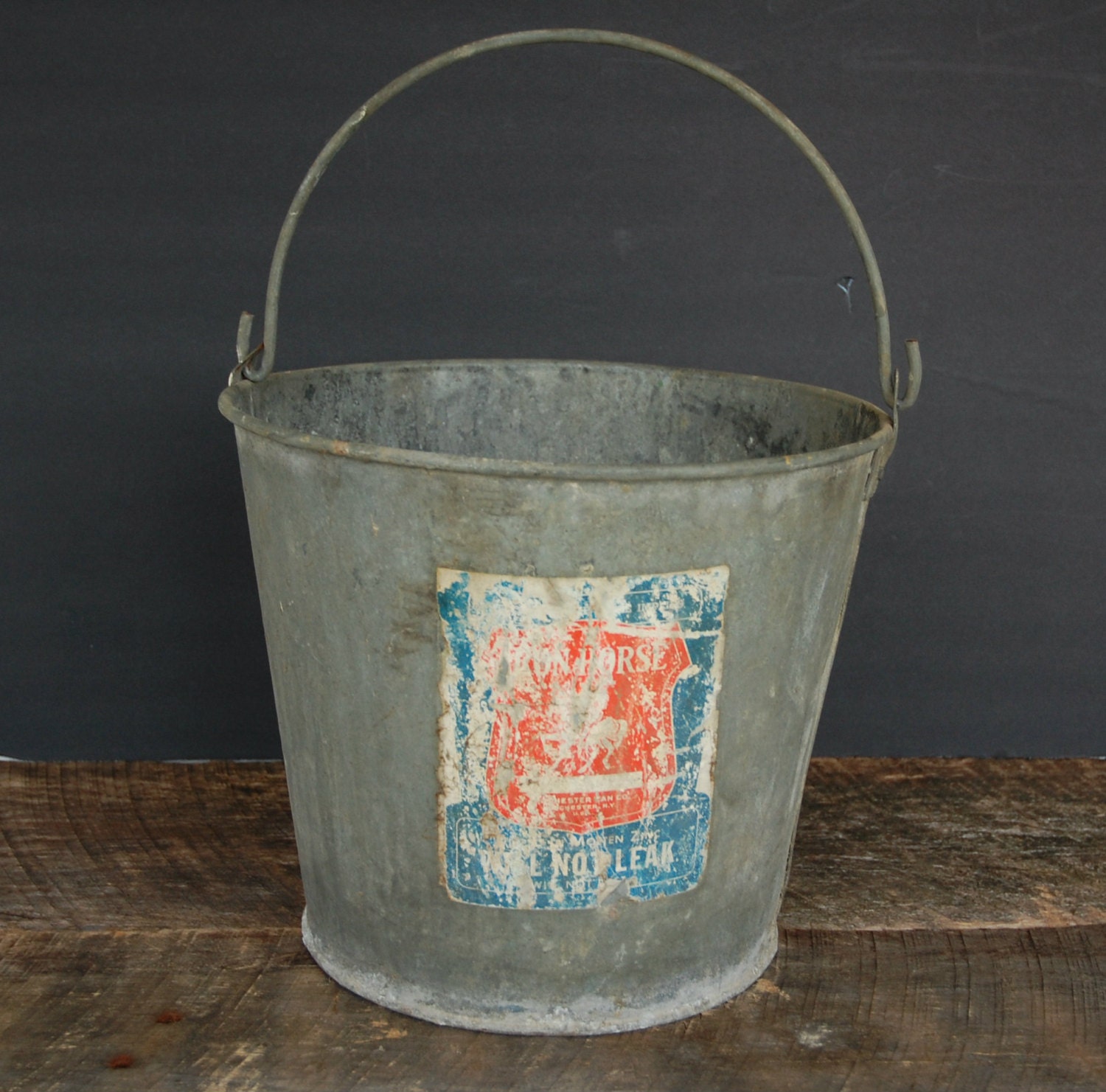 Vintage Galvanized Bucket with Handle