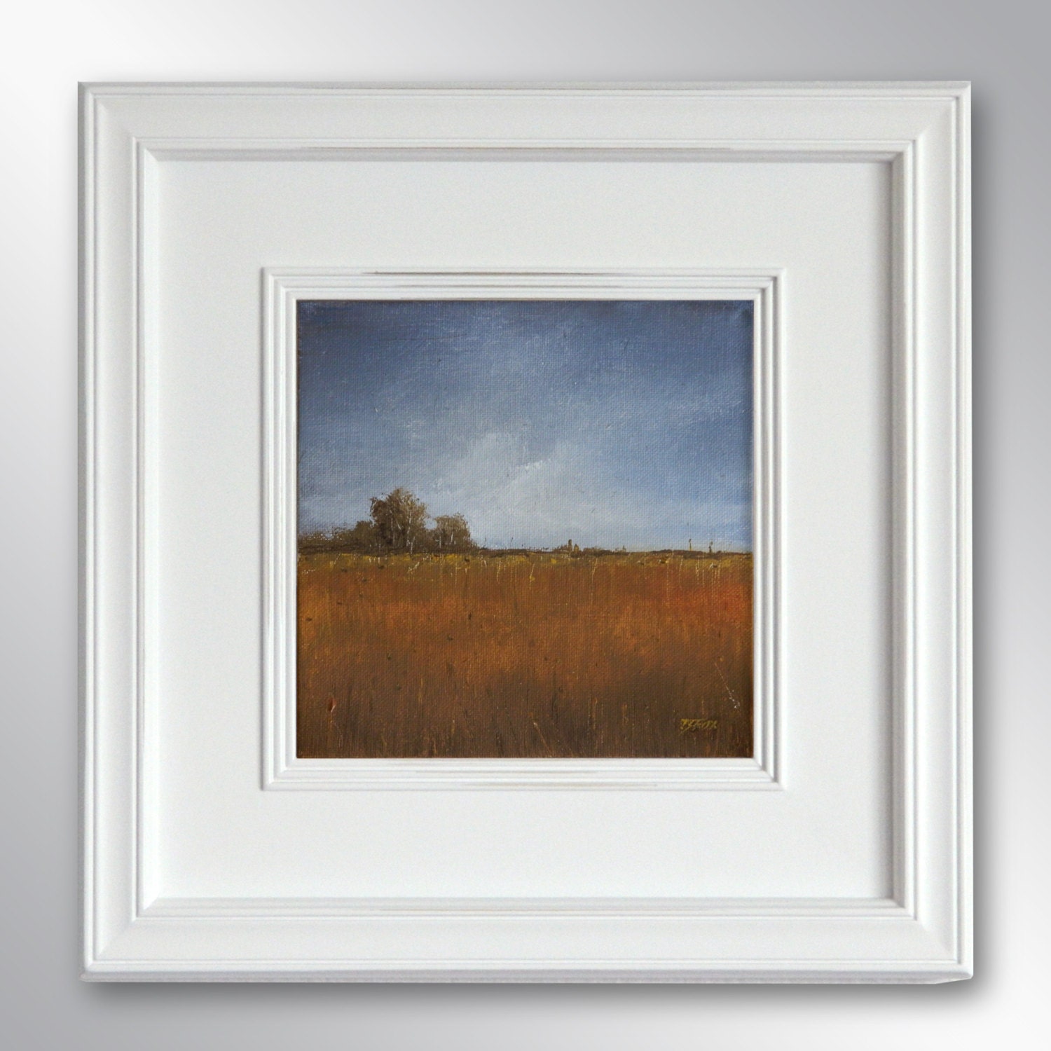 Original art Home Bound with white frame. Painting