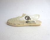 maryjane sandals / 90s jelly sandals / jute sandals 7