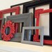 Eclectic Home Decor, Gallery Frame Set, Red, Black, Grey Frames, Vintage Frames, Painted Frames, Red Riding Hood, Upcycled