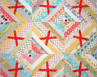 Baby Kisses Quilt, Girl or Boy Quilt, Modern Quilt, 36" x 36" Quiltsy